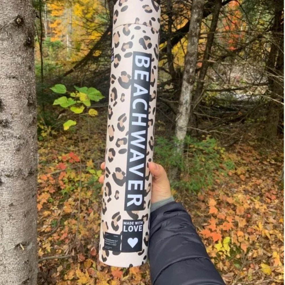 NWT The Beachwaver Co S.75 Catwalk Roating Curling Iron Leopard Print